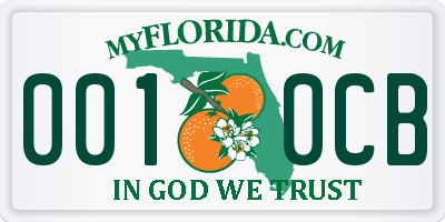 FL license plate 0010CB