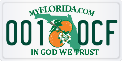 FL license plate 0010CF