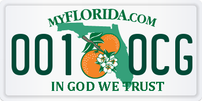 FL license plate 0010CG