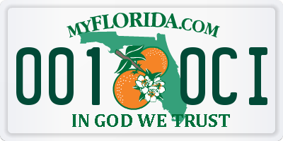 FL license plate 0010CI