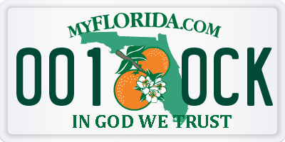 FL license plate 0010CK