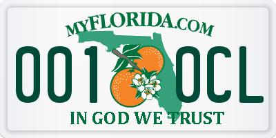 FL license plate 0010CL