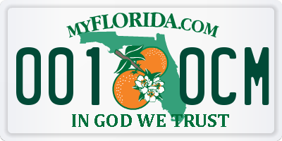 FL license plate 0010CM