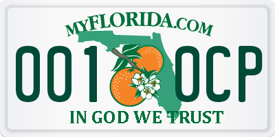 FL license plate 0010CP