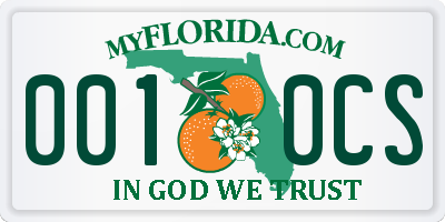 FL license plate 0010CS