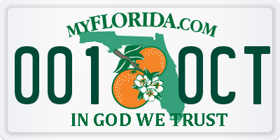 FL license plate 0010CT