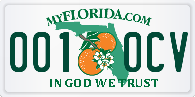 FL license plate 0010CV