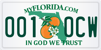 FL license plate 0010CW