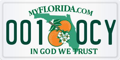 FL license plate 0010CY