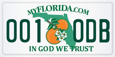 FL license plate 0010DB