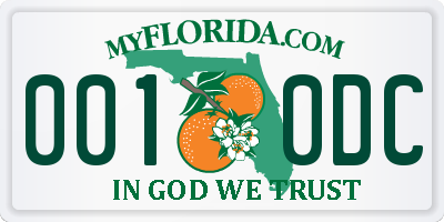 FL license plate 0010DC