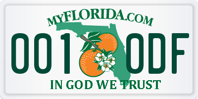 FL license plate 0010DF