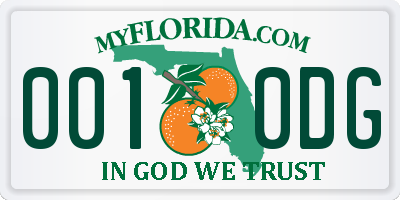 FL license plate 0010DG