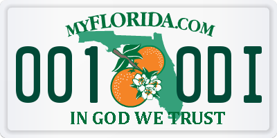 FL license plate 0010DI