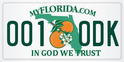 FL license plate 0010DK