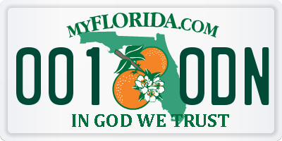 FL license plate 0010DN