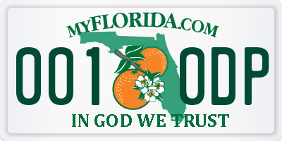 FL license plate 0010DP