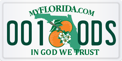 FL license plate 0010DS