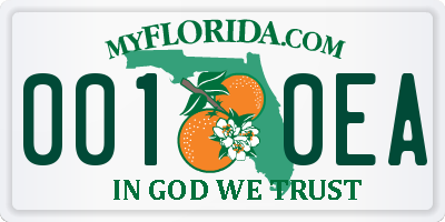 FL license plate 0010EA