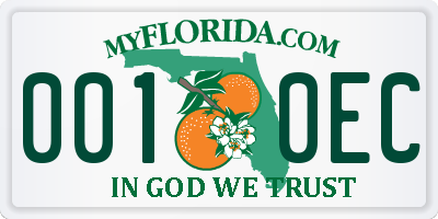 FL license plate 0010EC