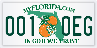 FL license plate 0010EG