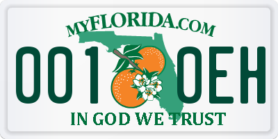 FL license plate 0010EH