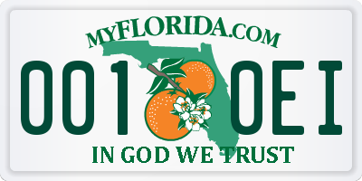 FL license plate 0010EI