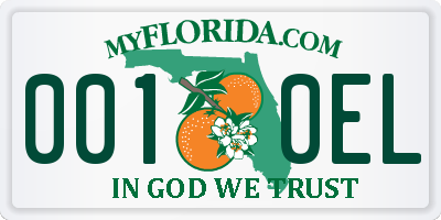 FL license plate 0010EL