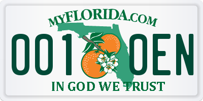 FL license plate 0010EN