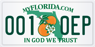 FL license plate 0010EP