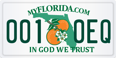 FL license plate 0010EQ