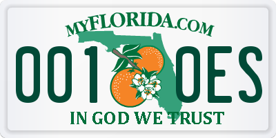 FL license plate 0010ES