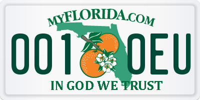 FL license plate 0010EU