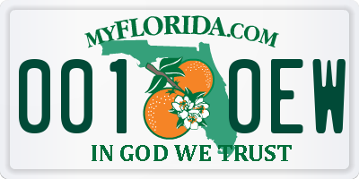 FL license plate 0010EW