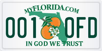 FL license plate 0010FD