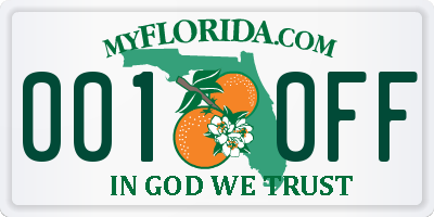 FL license plate 0010FF