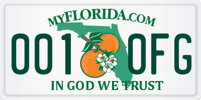 FL license plate 0010FG