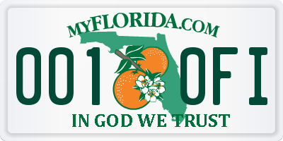 FL license plate 0010FI