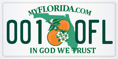 FL license plate 0010FL