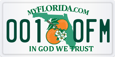 FL license plate 0010FM