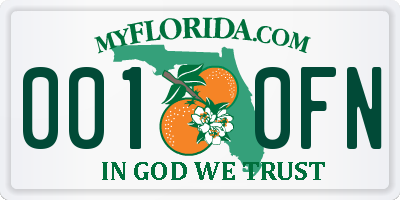 FL license plate 0010FN