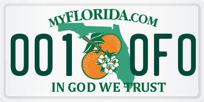 FL license plate 0010FO