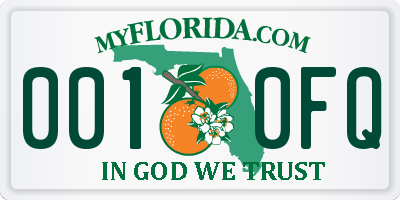 FL license plate 0010FQ