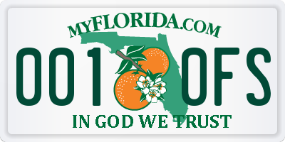 FL license plate 0010FS