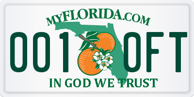 FL license plate 0010FT