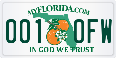 FL license plate 0010FW