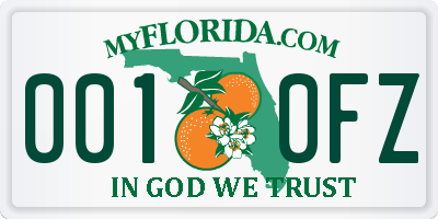 FL license plate 0010FZ