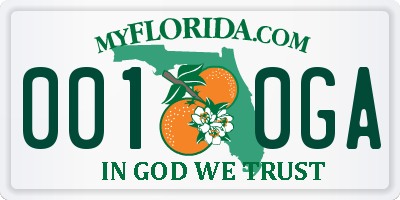 FL license plate 0010GA