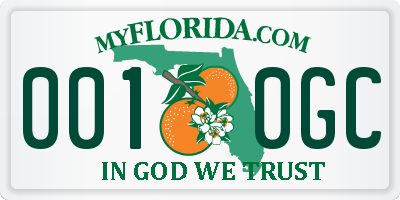 FL license plate 0010GC