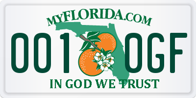 FL license plate 0010GF